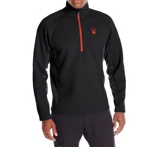 Men’s new Spyder black quarter zip pullover sweater size small